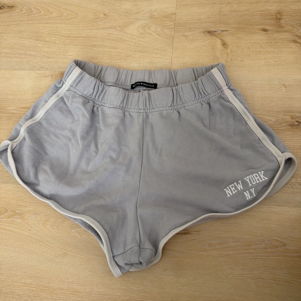 Brandy Melville light blue new york sweat shorts